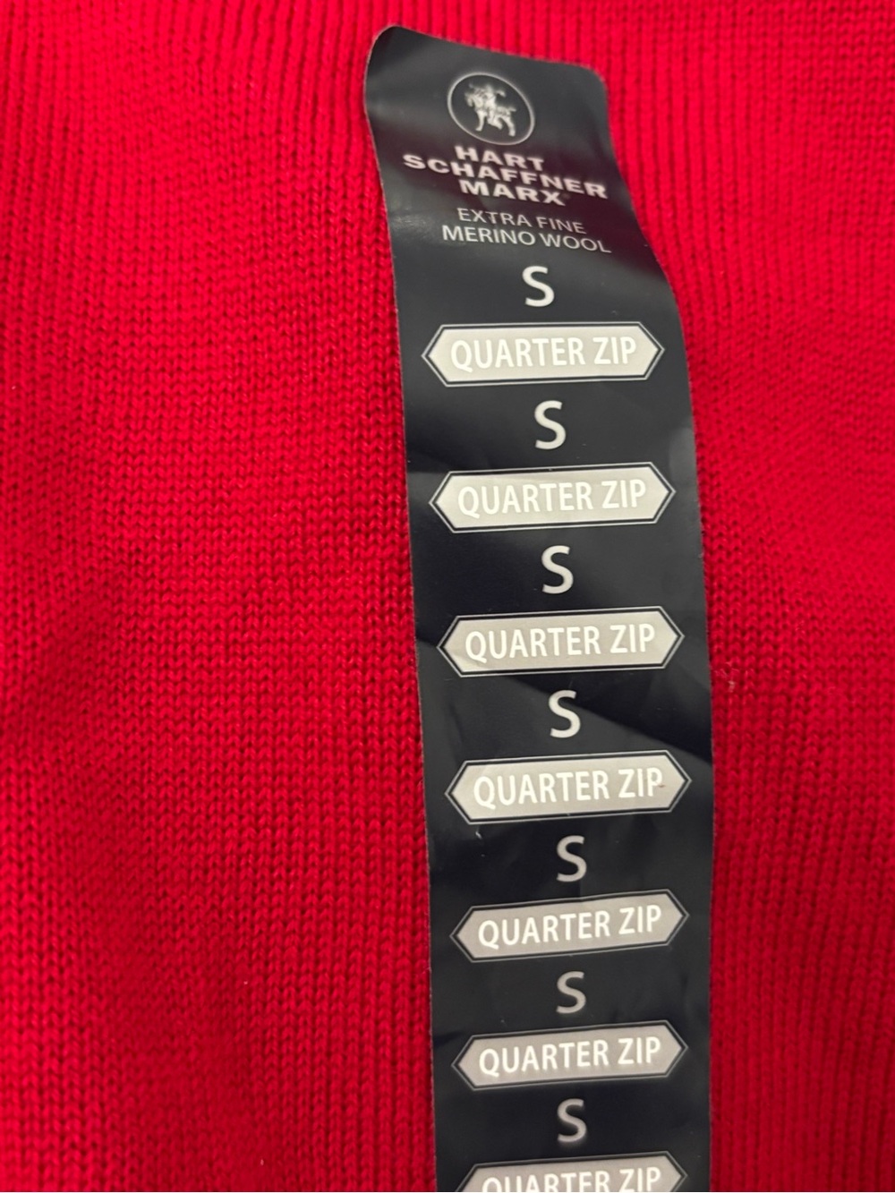 Hart Schaffner Marx Red Half-Zip Sweater with Brown Trim Wool -S - Picture 3 of 4